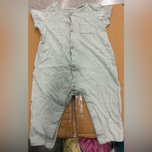 H&M Organic Cotton Baby Romper - Soft Green